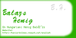 balazs henig business card